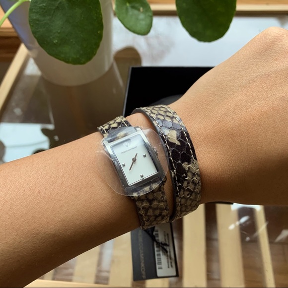Rebecca Minkoff Embossed Snakeskin Leather Watch - Picture 3 of 5